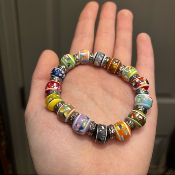 Vintage Jewelry - Multi Color Abstract Bead Bracelet